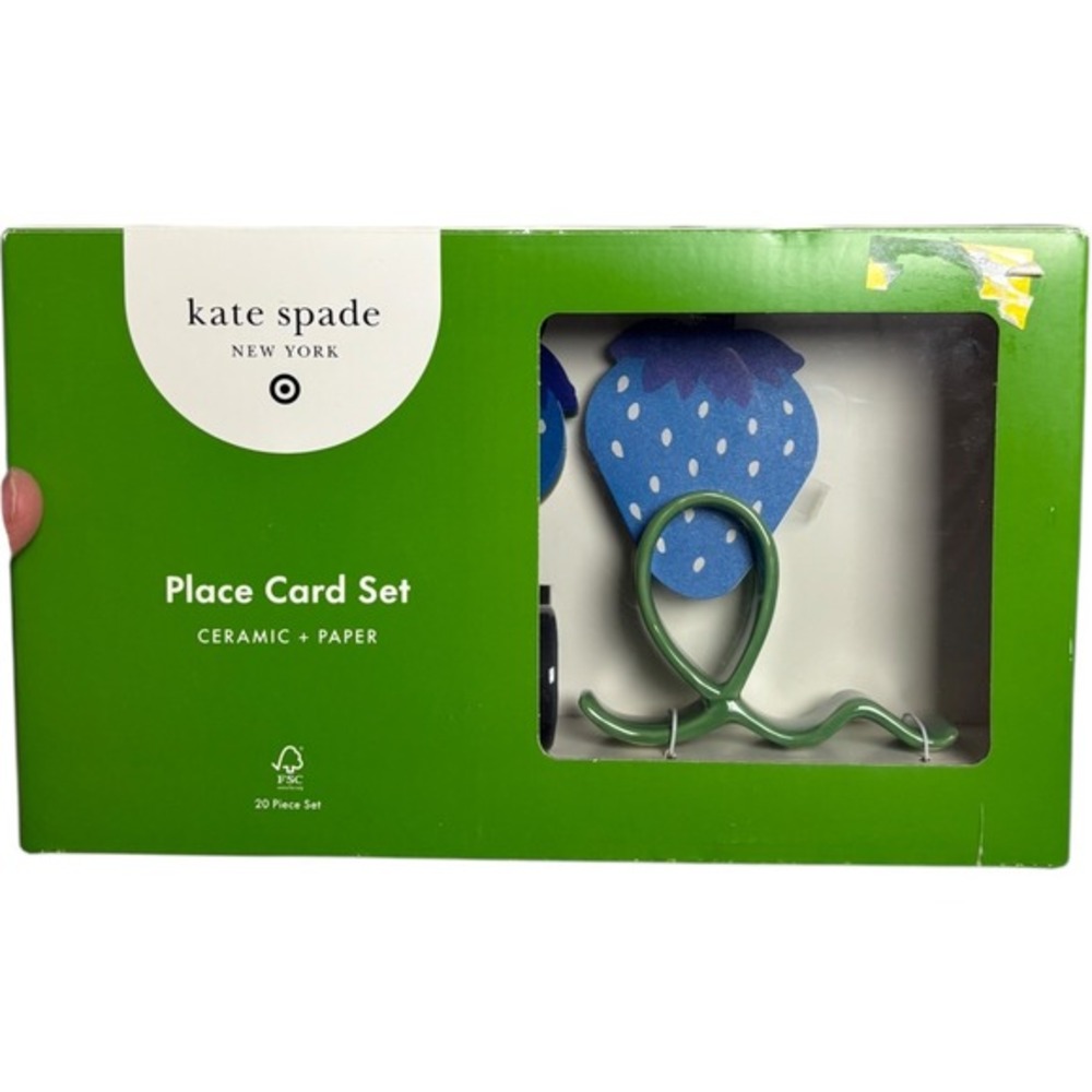 New Kate Spade New York Target Strawberry Place Card Set Ceramic Paper‎ 20 Piece